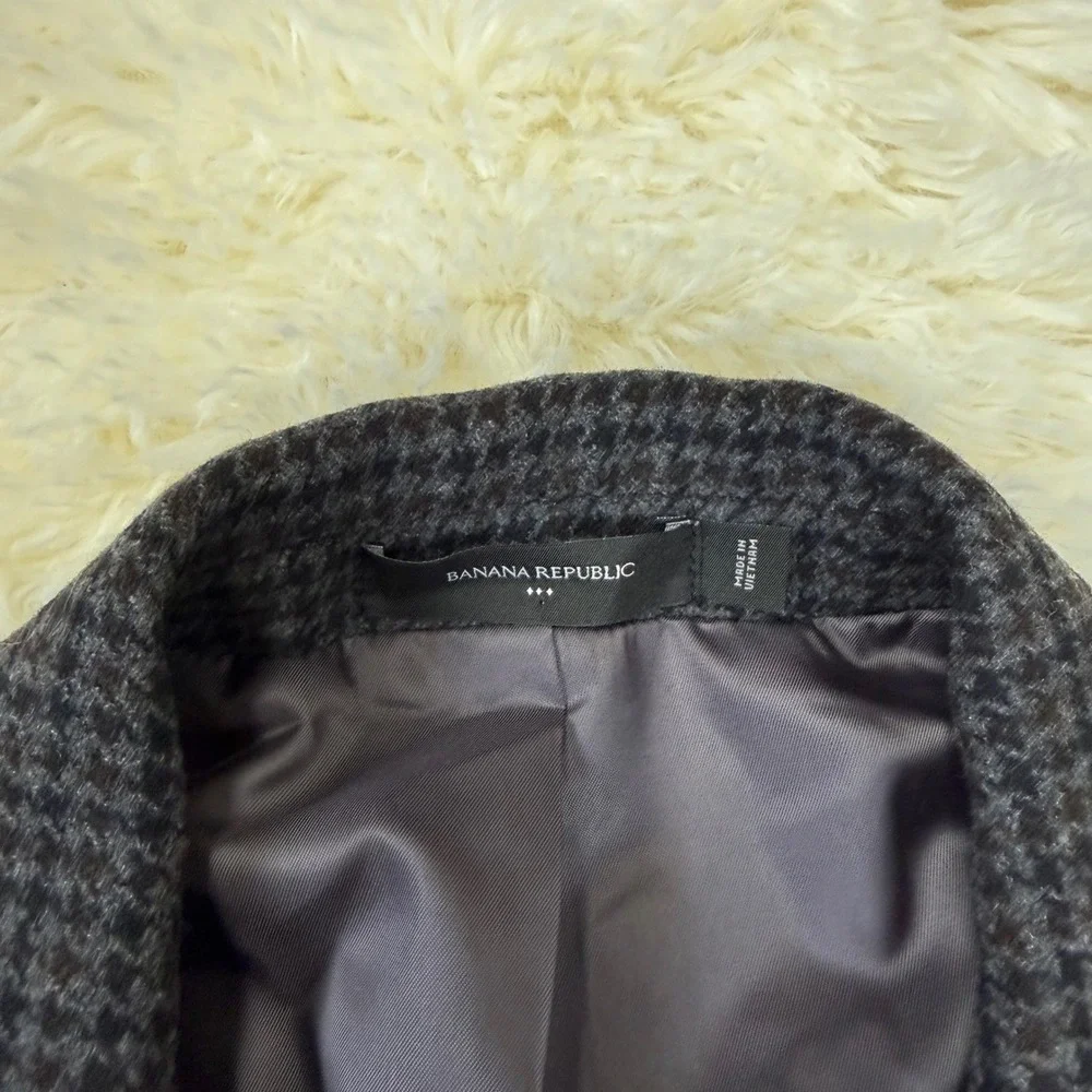 Banana Republic Blazer Mens 46 Regular Houndstooth Wool Academia Classic